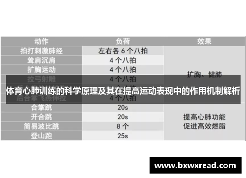 体育心肺训练的科学原理及其在提高运动表现中的作用机制解析